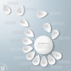 White Flying Flower Grey Numbers