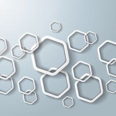 White Hexagon Rings