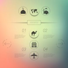 tourism infographic with unfocused background N19