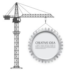Crane lifts the gear