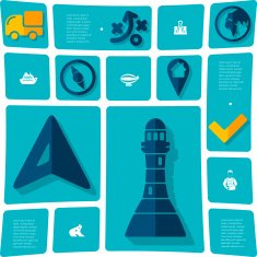navigation flat infographic N50