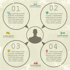 Infographic retro design element layout Vector