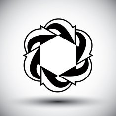 Six arrows loop conceptual icon abstract vector symbol