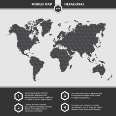 Infographic white World Map symbols and typography N2