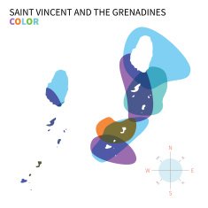 Abstract vector color map of Saint Vincent and the Grenadines
