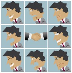 Businessman facial emotions