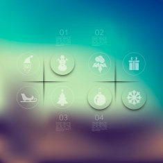 Christmas infographic with unfocused background N189