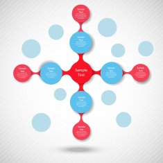 colorful round diagram metaball infographics N16