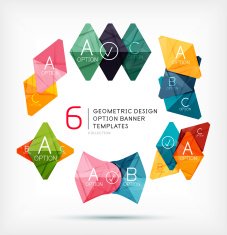Geometric shaped option banners collection N3