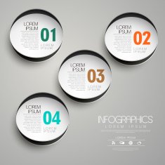 circle paper label infographic elements