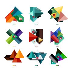 Collection of colorful business geometric shapes N6