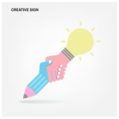 Creative handshake abstract vector design