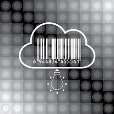Cloud concept with light bulb idea vector illustration - Illustration