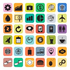 Business marketing social media icon set