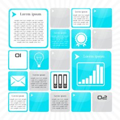 template glass infographic tiles and frames