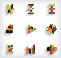 Flat long shadow infographic designs N5
