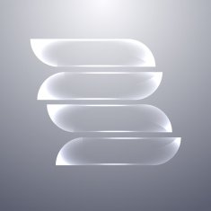 Design gray glass banners set