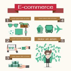 Online Shopping infographic numbere d banners Vector