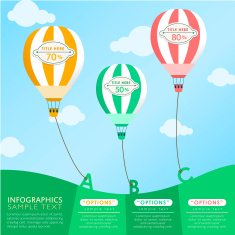 hot air balloon abstract infographics