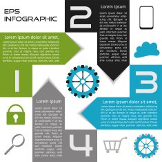 Infographics Abstract Square Options Four Choices with Arrows
