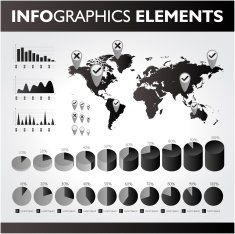 Black and white infographic set N11