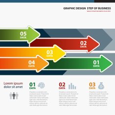 business step paper lines and numbers design N4