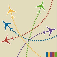 Airplane infographic label vector illustration N5