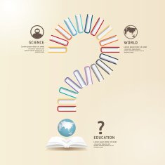 Questions Books Education Design concept vector illustration N2