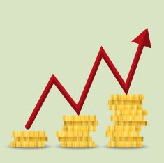 Abstract Illustration symbolizing success with money and arrow