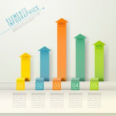 modern arrow bar chart infographic elements N5