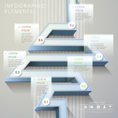 modern maze style 3d bar chart infographic