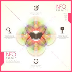 abstract glossy translucent round infographic elements