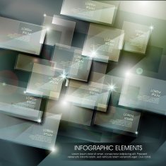 modern hi tech glossy glass plate infographic elements