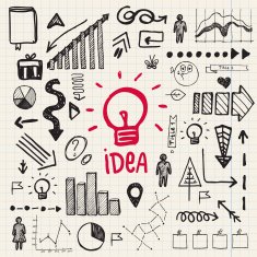 vector hand drawn doodle business idea set N2