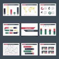Infographics for presentations Slide set Vector elements