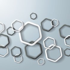 Black And White Hexagon Rings