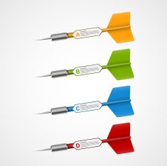 3d realistic concept infographic template target with darts Vector design N2