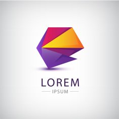 vector abstract origami colorful 3d icon