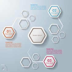 Colorful Abstract Hexagons Infographic 3 Options
