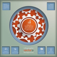 Circle in Circles Holes Retro Background Infographic N2