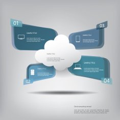 Cloud computing concept vector illustration with menu options for infographics N3