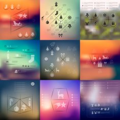 Christmas infographic with unfocused background N191