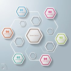 Colorful Abstract Hexagons Infographic 6 Options