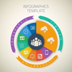 Web Infographic Timeline Pie Template Layout With Vector Icons N17