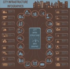 Set of elements infrastructure city vector infographics N26