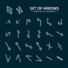 Vector thin icons set for and mobile Line simple arrows