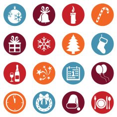 Vector Set of New Year and Christmas Icons N12