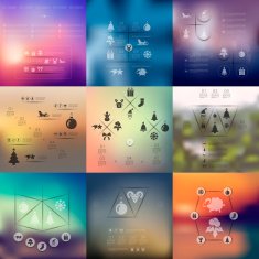 Christmas infographic with unfocused background N194