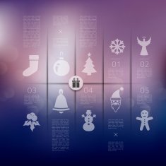 Christmas infographic with unfocused background N195