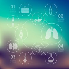 medicine infographic with unfocused background N77